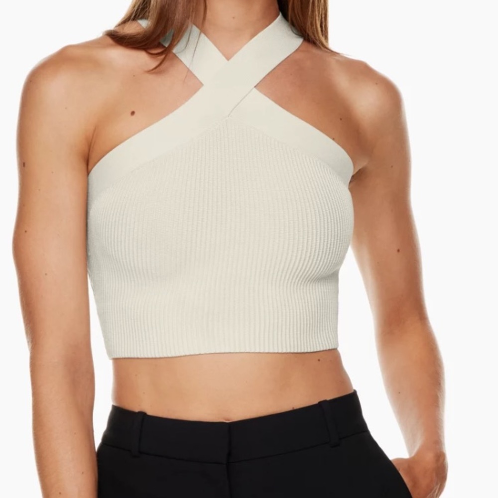 Aritzia Sculpt Knit Criss Cross Cropped Tank